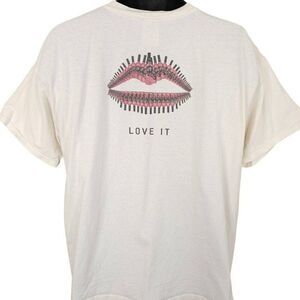 Vintage UV Vodka T Shirt Mens Size XL White Y2K Love It Lips